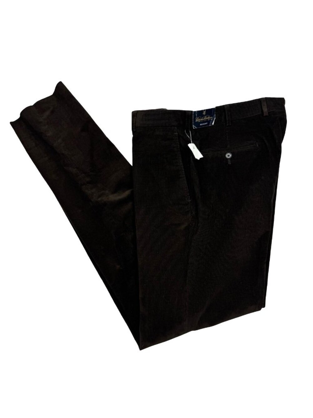NEW Brooks Brothers Men's Regent Corduroy Unhemmed Pants Dark Brown • 36x37